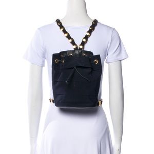 Salvatore Ferragamo Grosgrain chain Backpack dark blue